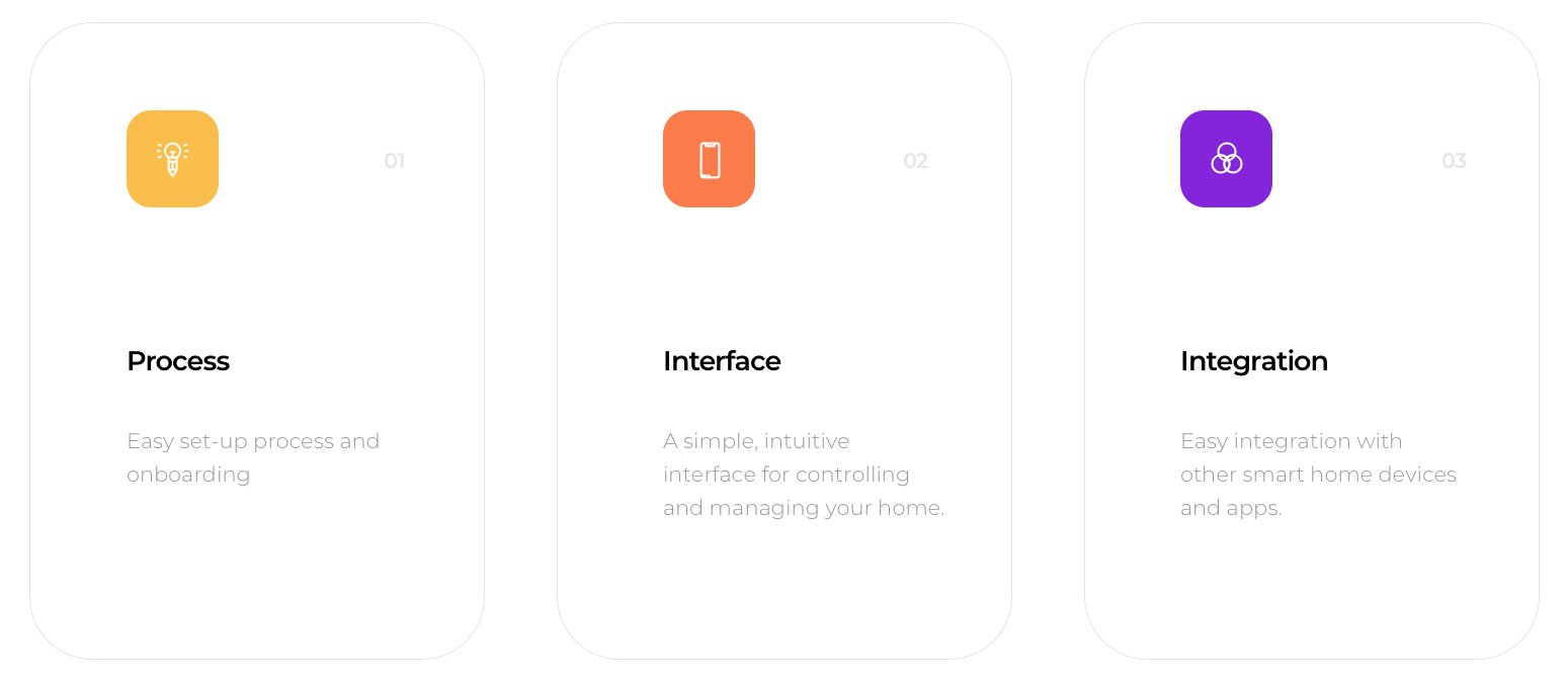 main focus points for designing the smart home app